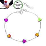 Colorful Heart 18KT Bracelet Bangle European Woman Girl Gift