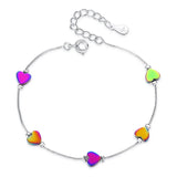 Colorful Heart 18KT Bracelet Bangle European Woman Girl Gift