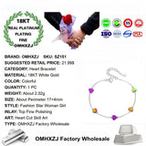Colorful Heart 18KT Bracelet Bangle European Woman Girl Gift