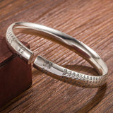 Vintage XINJING Tai Silver Open Bracelet Bangle