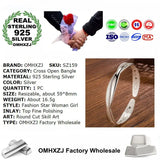 Vintage Cross 925 Sterling Silver Open Bracelet Bangle