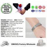 European Style S999 Silver Open Bangle Bracelet