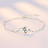 Golden Cherry Flower 925 Sterling Silver Bracelet Bangle SZ118