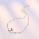 Golden Cherry Flower 925 Sterling Silver Bracelet Bangle SZ118