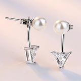 Kpop Zircon Pearls 925 Silver Stud Earrings YS435