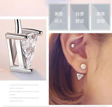 Kpop Zircon Pearls 925 Silver Stud Earrings YS435