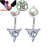 Kpop Zircon Pearls 925 Silver Stud Earrings YS435