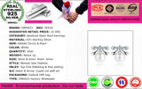 Sweet Bowknot Pearl Zircon 925 Silver Stud Earrings YS418