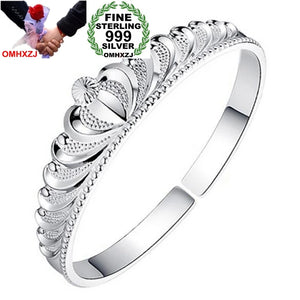 Fine Queen Crown 999 Silver Bracelet Bangle SZ73
