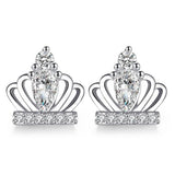 Princess Crown Zircon 925 Sterling Silver Stud Earrings YS357