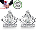 Princess Crown Zircon 925 Sterling Silver Stud Earrings YS357
