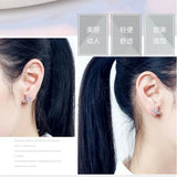 Wild Woman Lady Party Gift Zircon Sterling Silver Stud Earrings