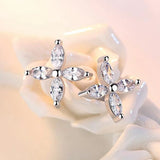 Wild Woman Lady Party Gift Zircon Sterling Silver Stud Earrings