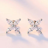 Wild Woman Lady Party Gift Zircon Sterling Silver Stud Earrings