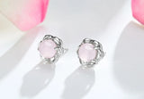 Rose Quartz 925 Silver Stud Earrings YS399