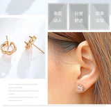 Rose Quartz 925 Silver Stud Earrings YS399