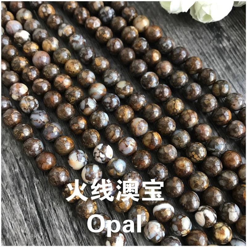 Natural Opal Round Beads 6 8 10mm DIY Bracelet Necklace Jewelry Making