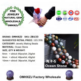 DIY Ocean Stone Round Beads for Jewelry Making