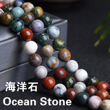 DIY Ocean Stone Round Beads for Jewelry Making