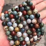 DIY Ocean Stone Round Beads for Jewelry Making