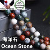 DIY Ocean Stone Round Beads for Jewelry Making