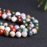 DIY Ocean Stone Round Beads for Jewelry Making