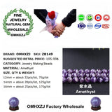 Natural Stone Hot Amethyst Round Beads 12 14 16mm Jewelry Making