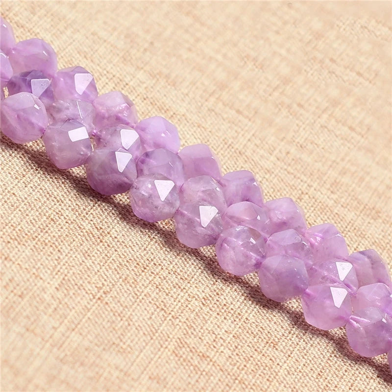 Natural Lanvender Amethyst Cut Beads for DIY Bracelet Necklace