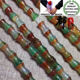Natural Stone Fine Peacock Agate Bamboo Beads 8*12mm DIY Bracelet Necklace