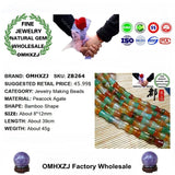 Natural Stone Fine Peacock Agate Bamboo Beads 8*12mm DIY Bracelet Necklace