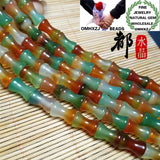 Natural Stone Fine Peacock Agate Bamboo Beads 8*12mm DIY Bracelet Necklace