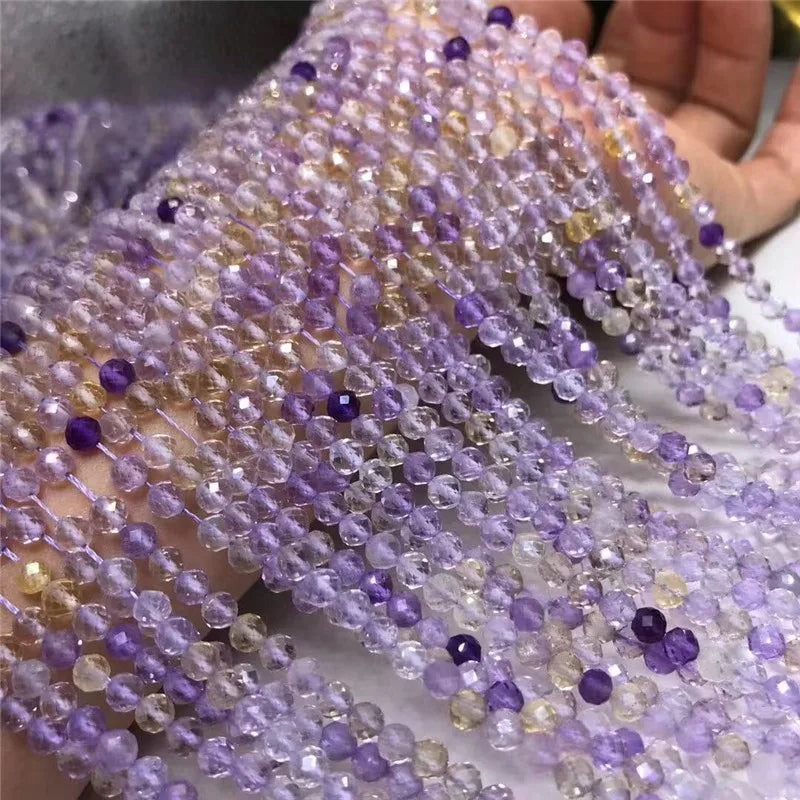 Natural Stone Ametrine Beads 4-4.5mm DIY Bracelet Necklace Jewelry Making
