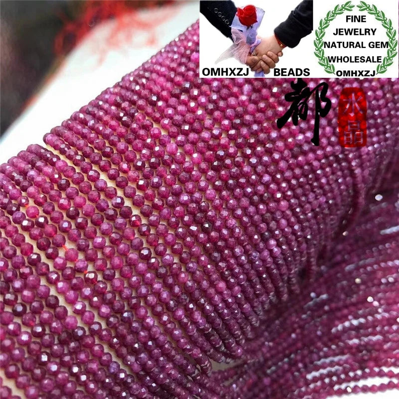 Natural Stone Ruby Football Bead for DIY Bracelet Necklace