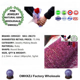 Natural Stone Ruby Football Bead for DIY Bracelet Necklace