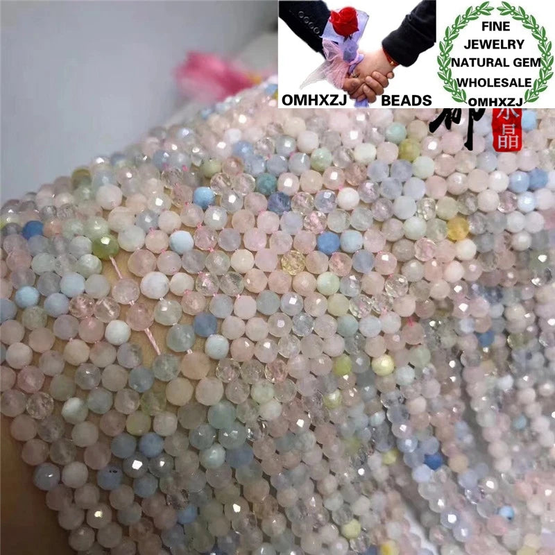 Natural Morganite Football Beads DIY Jewelry Findings