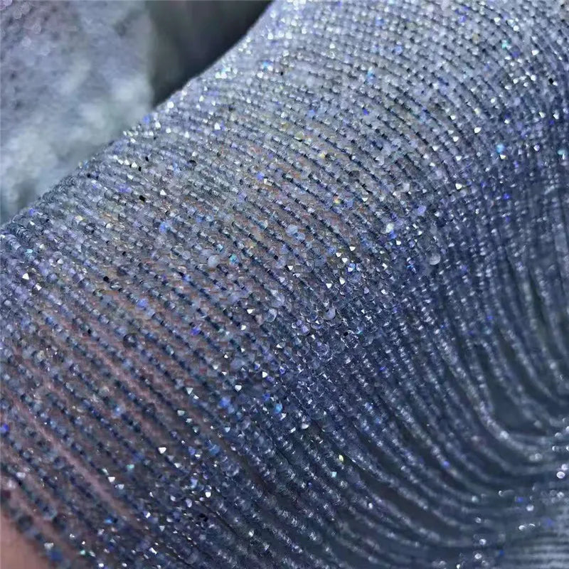 Labradorite Round Bead 1x2mm DIY Bracelet Necklace Jewelry Making
