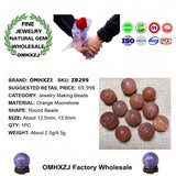 Orange Moonstone Round Beads 12.5-13.5mm DIY Bracelet Necklace Jewelry