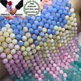 DIY Bracelet Necklace Jewelry Natural Morganite Chalcedony Beads