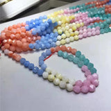 DIY Bracelet Necklace Jewelry Natural Morganite Chalcedony Beads