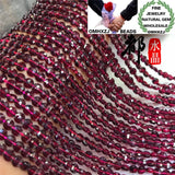 DIY Garnet Round Beads 3x4mm for Jewelry Making