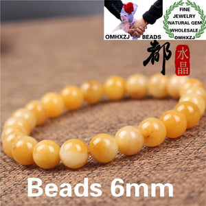 European Birthday Party Wedding Gift Natural Stone Yellow Jade Beads Bracelets