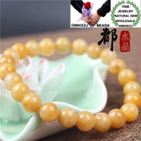 European Birthday Party Wedding Gift Natural Stone Yellow Jade Beads Bracelets