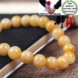 European Birthday Party Wedding Gift Natural Stone Yellow Jade Beads Bracelets