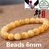 European Birthday Party Wedding Gift Natural Stone Yellow Jade Beads Bracelets