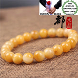 European Birthday Party Wedding Gift Natural Stone Yellow Jade Beads Bracelets