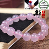 Natural Stone Pink Chalcedony Beads Bracelets, European Style