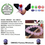 Natural Stone Pink Chalcedony Beads Bracelets, European Style