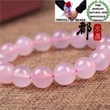 Natural Stone Pink Chalcedony Beads Bracelets, European Style