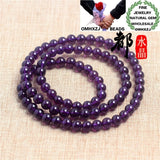 Amethyst Round Beads Bracelet for Birthday or Wedding