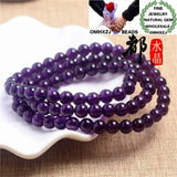 Amethyst Round Beads Bracelet for Birthday or Wedding
